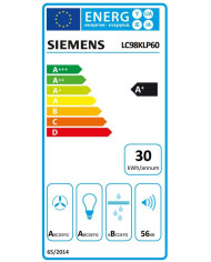 SIEMENS CHAMINE 90CM 3VEL + 2 MAX 703M3/H VIDRO PRETO A+
