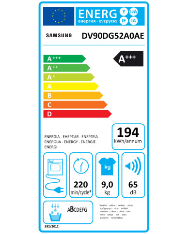 SAMSUNG SECADOR 9KG BOMBA CALOR  A+++ SAMSUNG SECADOR 9KG BOMBA CALOR  A+++