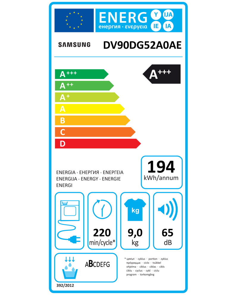 SAMSUNG SECADOR 9KG BOMBA CALOR  A+++