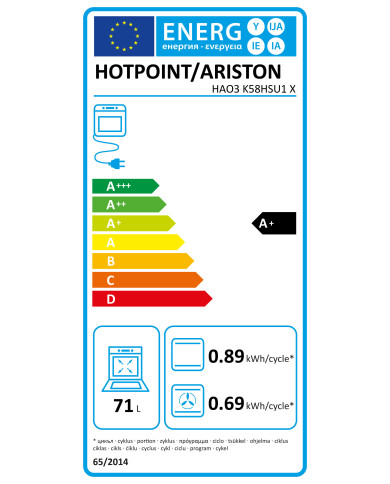 HOTPOINT FORNO MULTIF HIDROLITICO 71LT INOX A+ HOTPOINT FORNO MULTIF HIDROLITICO 71LT INOX A+