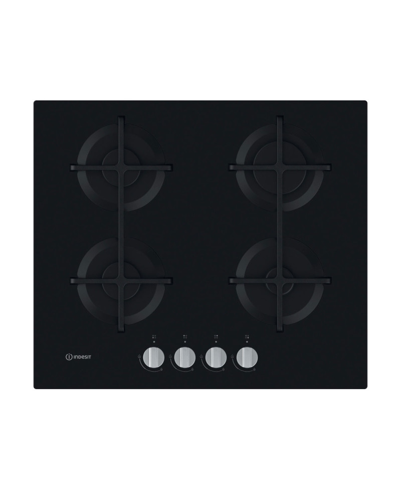 INDESIT PLACA 60CM CRISTALGAS C/ISQUEIRO VIDRO PRETO