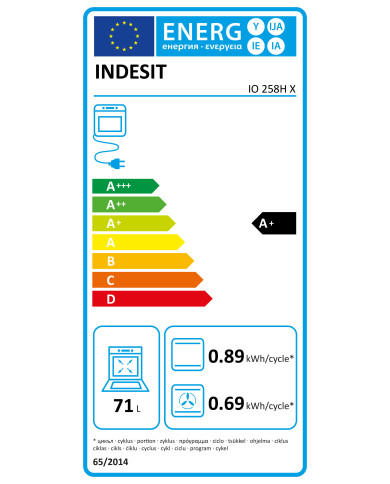INDESIT FORNO MULTIF. HIDROLITICO 71LT INOX A+ INDESIT FORNO MULTIF. HIDROLITICO 71LT INOX A+