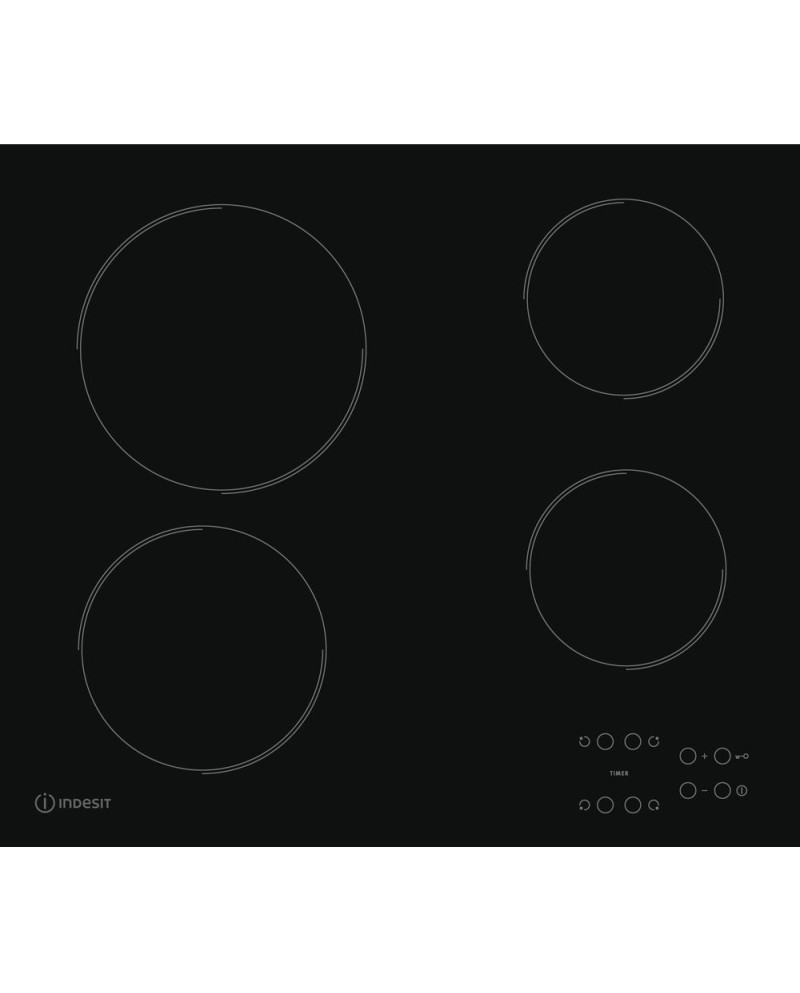 INDESIT PLACA VITRO 4 ZONAS VIDRO PRETO