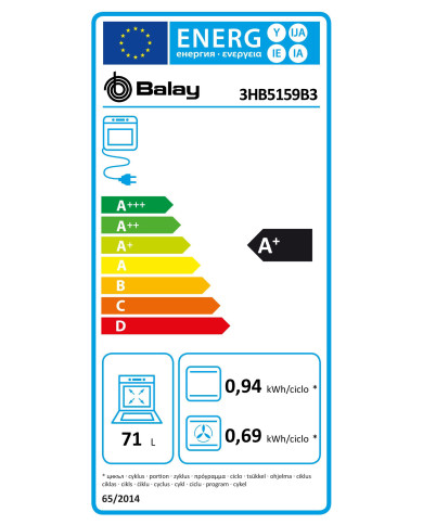 BALAY FORNO MULTIF 71LT VIDRO BRANCO A+ BALAY FORNO MULTIF 71LT VIDRO BRANCO A+