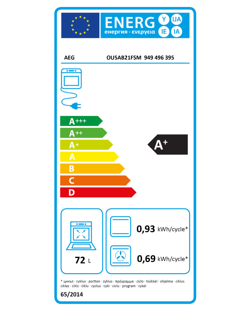 AEG FORNO MULTIF. 72LT INOX A+