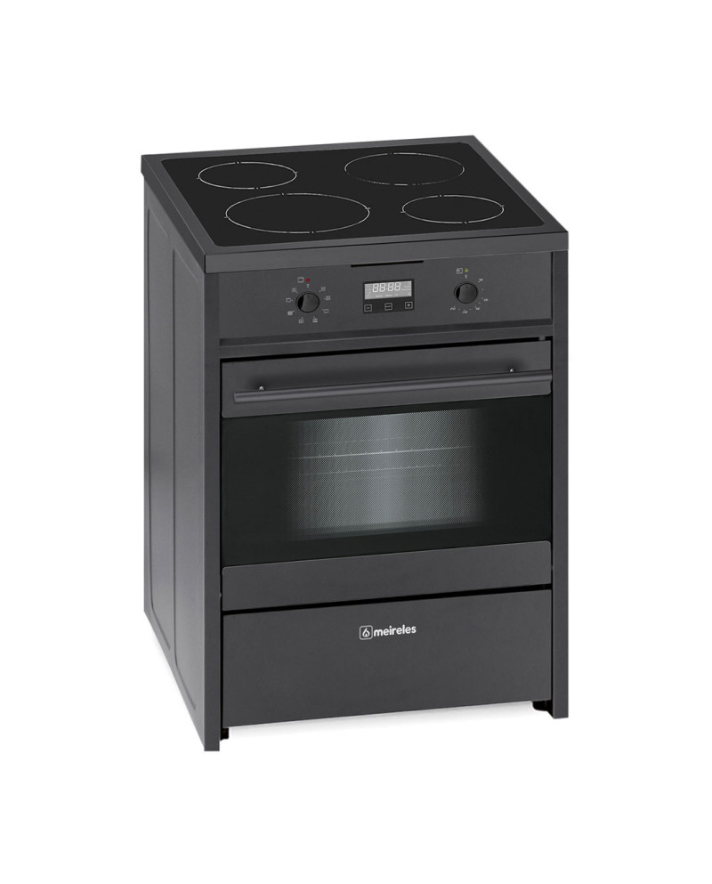 MEIRELES FOGAO 60X60 4Z VITRO FORNO ELECT MULTIF PRETO