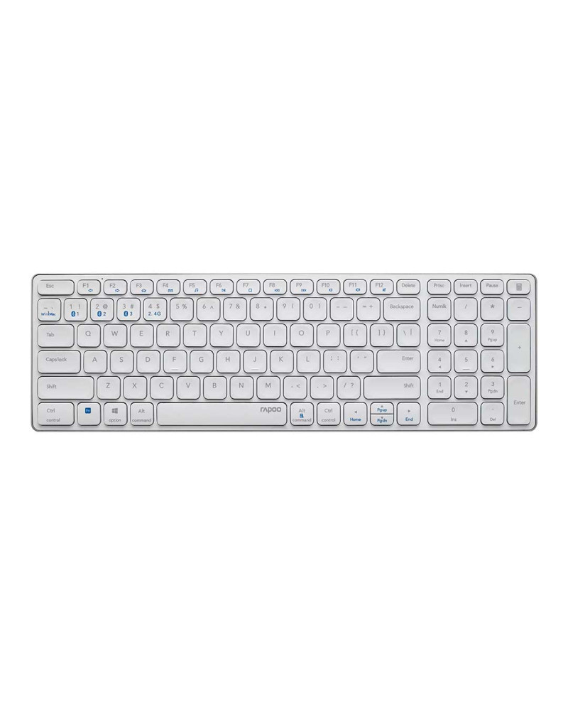 RAPOO TECLADO S/FIO E9700M MULTI MODE BRANCO