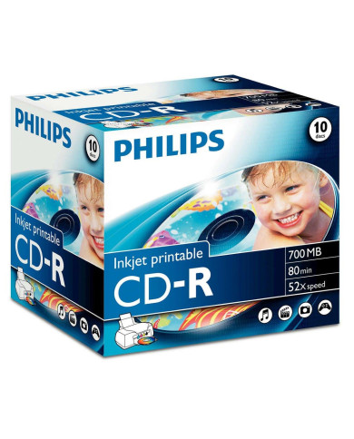 PHILIPS CD-R 80MIN 700MB 52x INKJET PRINTABLE PHILIPS CD-R 80MIN 700MB 52x INKJET PRINTABLE