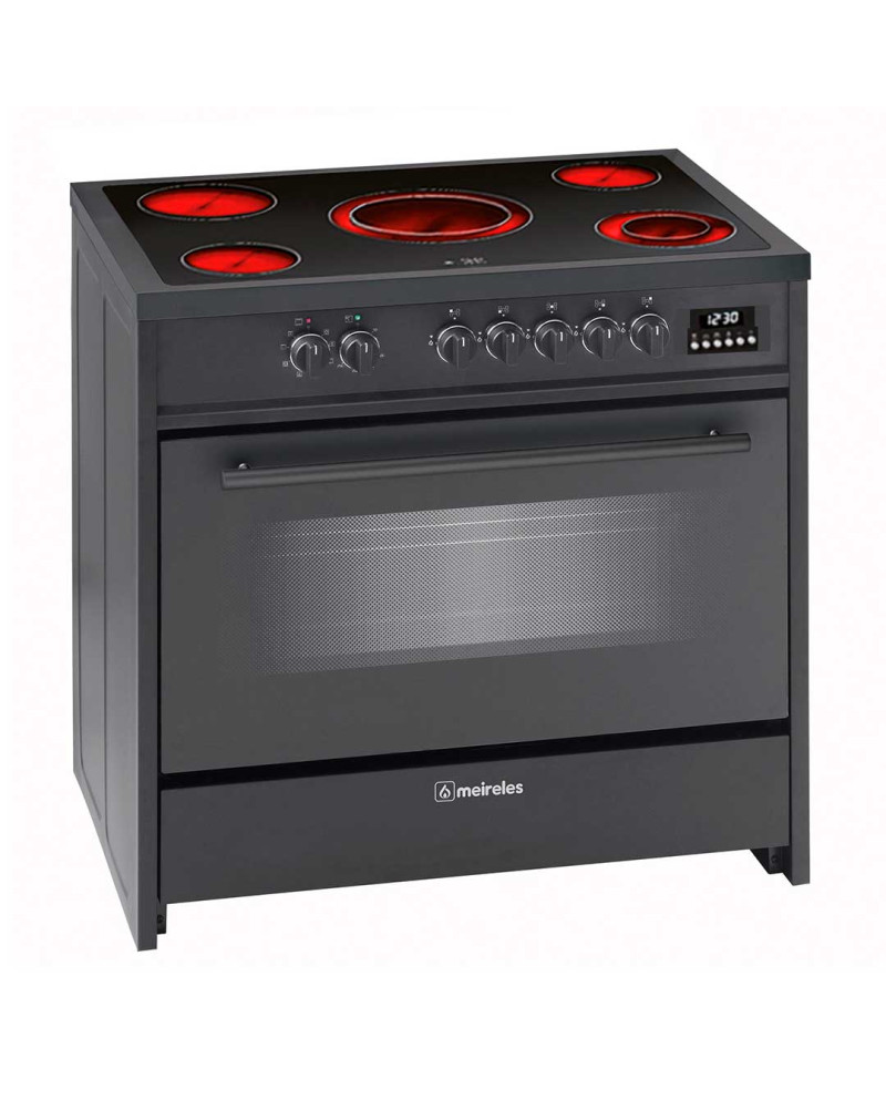 MEIRELES FOGAO 90CM INOX VITRO+FORNO ELECTRICO MULTIF. A PRE