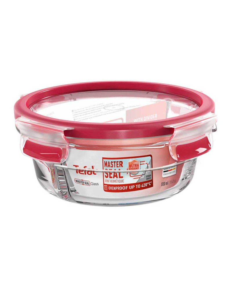 TEFAL CAIXA MASTERSEAL VIDRO REDONDA C/DIVISORIA 550ML