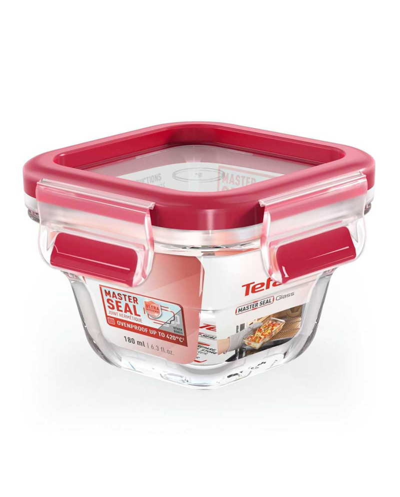 TEFAL CAIXA MASTERSEAL VIDRO QUADRADA 180ML