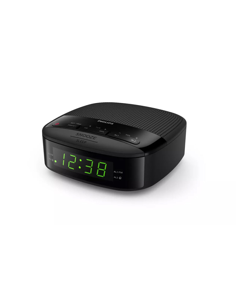 PHILIPS RADIO RELOGIO DESPERTADOR PRETO