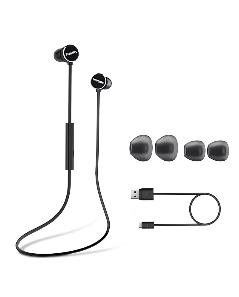 PHILIPS AURICULAR C/ MICROF. WIRELESS PRETO