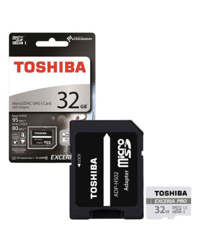 TOSHIBA CARTAO MEMORIA MICRO SDHC 32GB ADAPT C10 EXCER TOSHIBA CARTAO MEMORIA MICRO SDHC 32GB ADAPT C10 EXCER