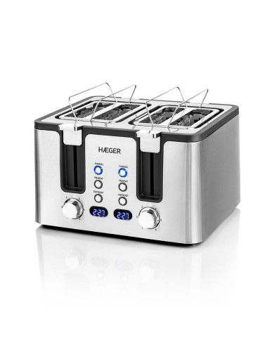 HAEGER TORRADEIRA 1700W 4 ABERTURAS LARGAS INOX HAEGER TORRADEIRA 1700W 4 ABERTURAS LARGAS INOX
