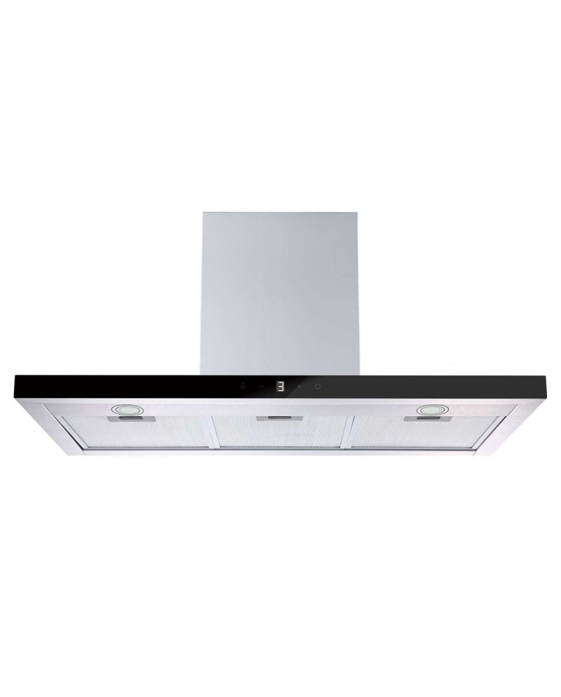 CONFORTEC CHAMINE 90CM 800M3H VIDRO PRETO INOX (A)