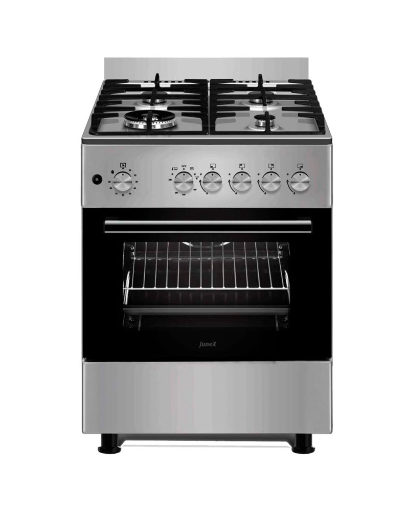 JUNEX FOGAO 60X60CM 4GAS (1WOK) BUT FORNO E GRILL A GAS INOX