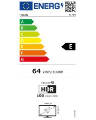 HISENSE LED 55" 4K UHD SMARTTV 3HDMI 2USB (E)