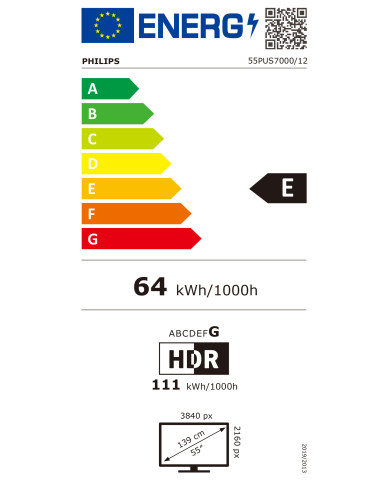 PHILIPS LED 55" 4K UHD SMART TV 3HDMI 2USB (E) PHILIPS LED 55" 4K UHD SMART TV 3HDMI 2USB (E)