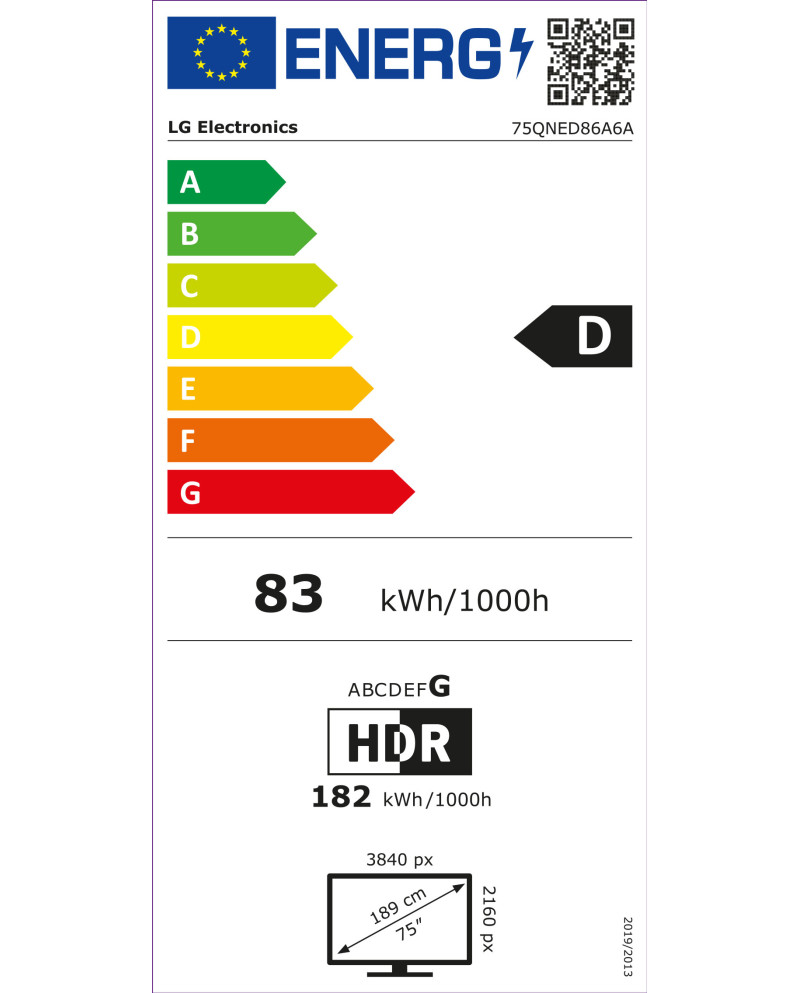 LG LED QNED 75" 4K SMARTTV WEBOS 4HDMI 2USB (D)