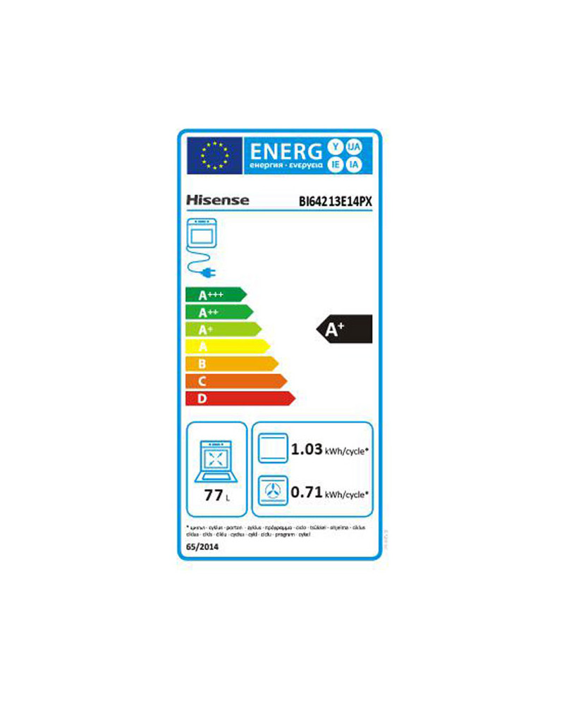 HISENSE FORNO MULTIF PIROLITICO 77LT INOX A+
