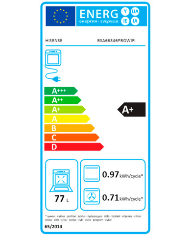 HISENSE FORNO MULTIF PIROLITICO WIFI 77LT A+ HISENSE FORNO MULTIF PIROLITICO WIFI 77LT A+