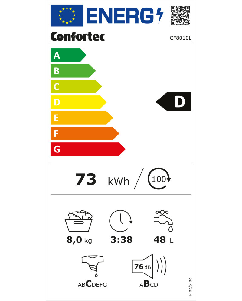 CONFORTEC MAQUINA ROUPA 8KG 1000RT BRANCA (D)
