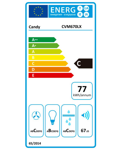 CANDY CHAMINE 90CM 3 VELOCIDADES INOX C CANDY CHAMINE 90CM 3 VELOCIDADES INOX C