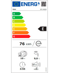 TEKA MAQUINA LOUÇA INTEG TOTAL 45CM 6PROG (E)