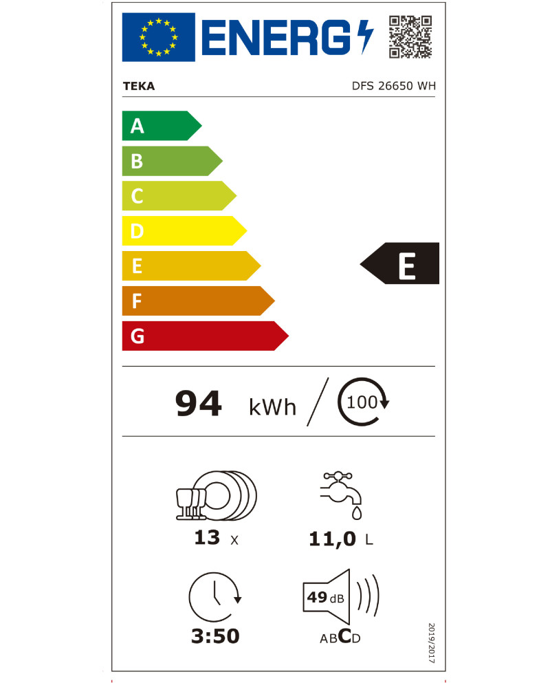 TEKA MAQUINA LOUÇA 6PROG 5TEMP 13TALHERES BRANCA (E)