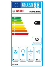 BOSCH CHAMINE PAREDE 60CM VIDRO PRETO A+