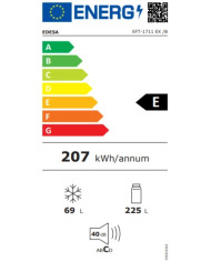 EDESA FRIGORIFICO 2PT 1760x595x550MT 294LT INOX (E)