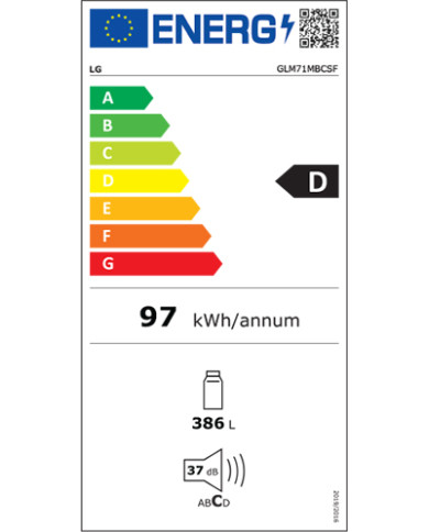 LG FRIGORIFICO 1PT 1,86X0,595X0,60 386LT NF INOX (D) LG FRIGORIFICO 1PT 1,86X0,595X0,60 386LT NF INOX (D)