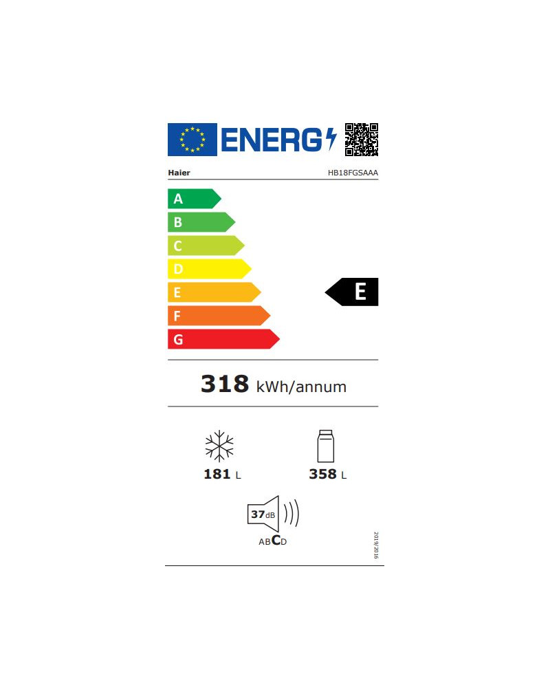 HAIER SIDE BY SIDE 4PTS 1900x830x675MT NF 508LT INOX (E)