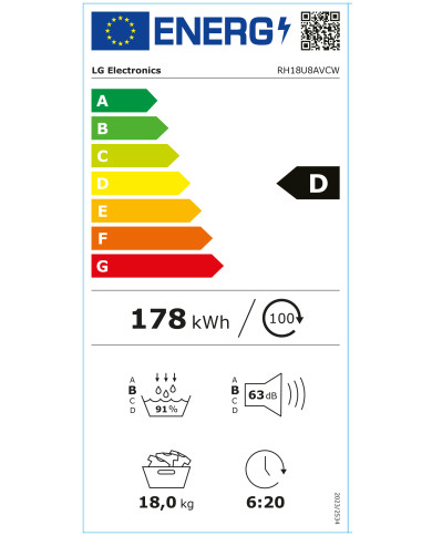 LG SECADOR ROUPA 18KG BOMBA DE CALOR A+++ LG SECADOR ROUPA 18KG BOMBA DE CALOR A+++