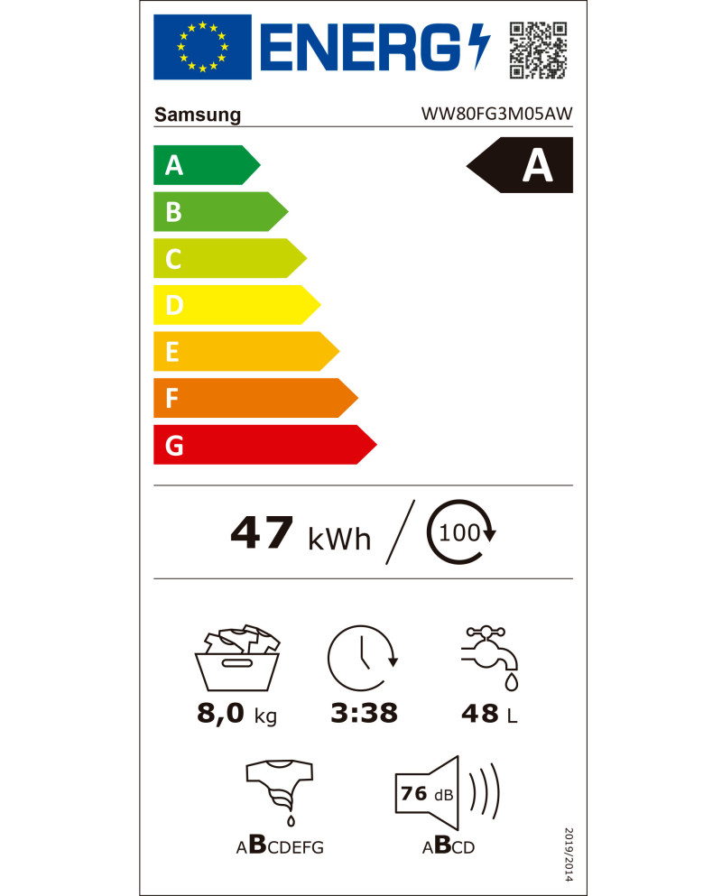 SAMSUNG MAQUINA ROUPA 8KG VAPOR (A)