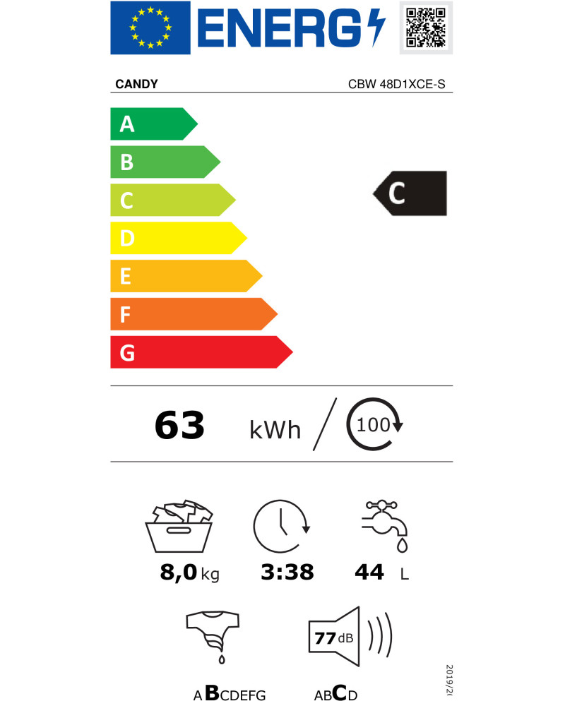 CANDY MAQUINA ROUPA INTEG 8KG 1400RT (C)