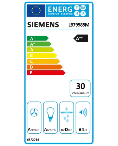 SIEMENS EXAUSTOR 70CM INOX/VIDRO BRANCO 570/770M3/H A++ SIEMENS EXAUSTOR 70CM INOX/VIDRO BRANCO 570/770M3/H A++
