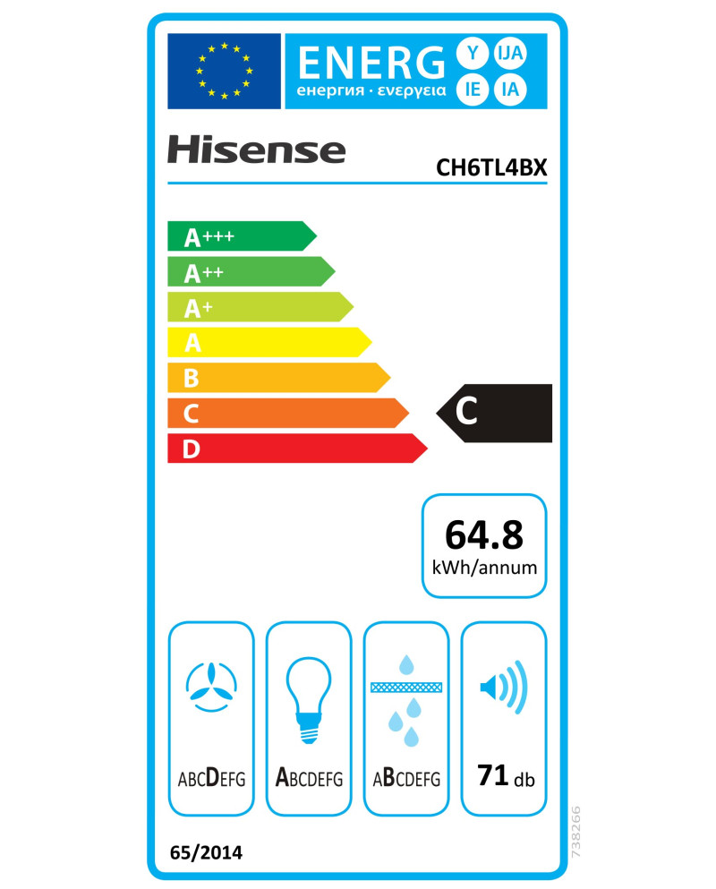 HISENSE EXAUSTOR 60CM GAVETA MAX 450M3/H INOX (C)