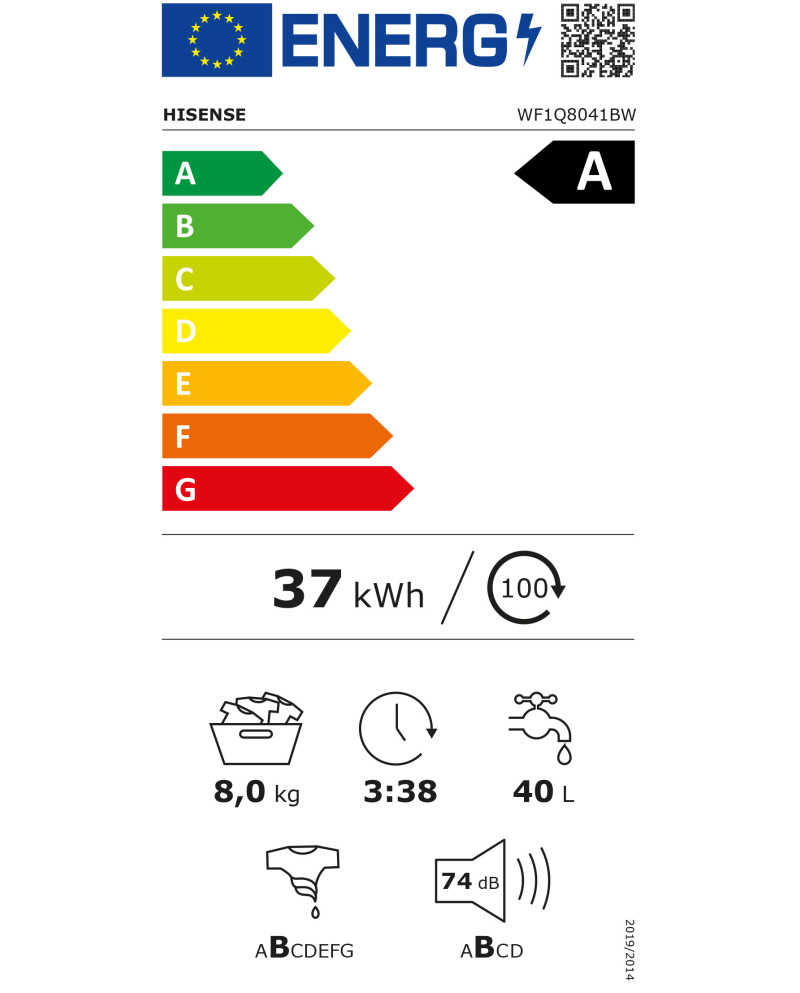 HISENSE MAQUINA ROUPA 8KG INVERTER 1400RT (A)