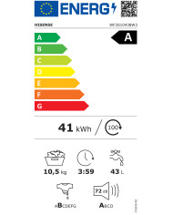 HISENSE MAQUINA ROUPA 10,5KG 1400RT INVERTER WIFI (A)