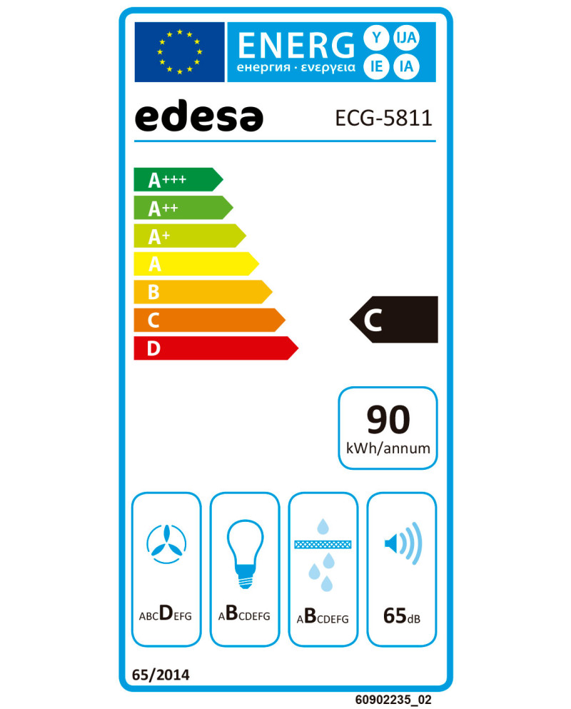 EDESA EXAUSTOR INTEGRAR 60CM MAX 645M3/H PRETO C
