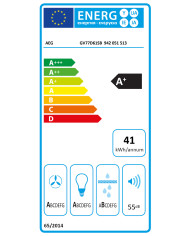 AEG CHAMINE 60CM 760M3/H PRETO A+