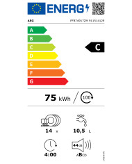 AEG MAQUINA LOUÇA 8PROG 14TALHERES INOX (C)