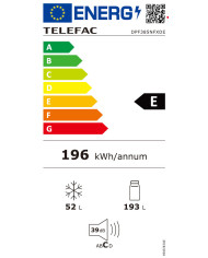 TELEFAC FRIGORIFICO 2PTS NF 245LT 1670X545X560 DA INOX (E)
