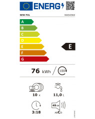 NEW POL MAQUINA LOUÇA 45CM 6PROG 10TALHERES BRANCA (E)