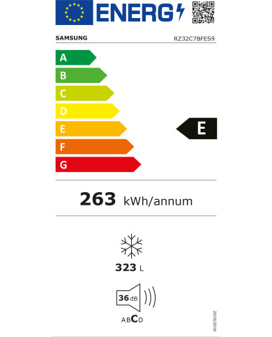SAMSUNG ARCA VERTICAL 1,86X0,595X0,694MT 323LT NF INOX (E)