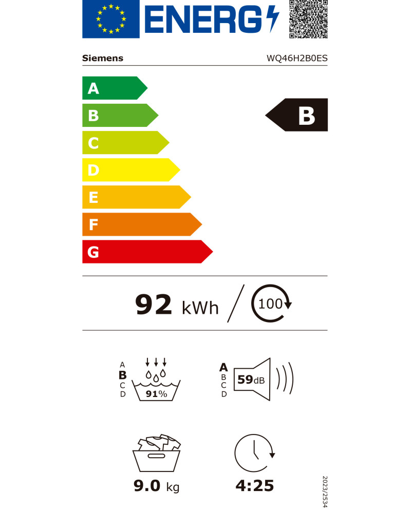 SIEMENS SECADOR ROUPA 9KG BOMBA CALOR (B)