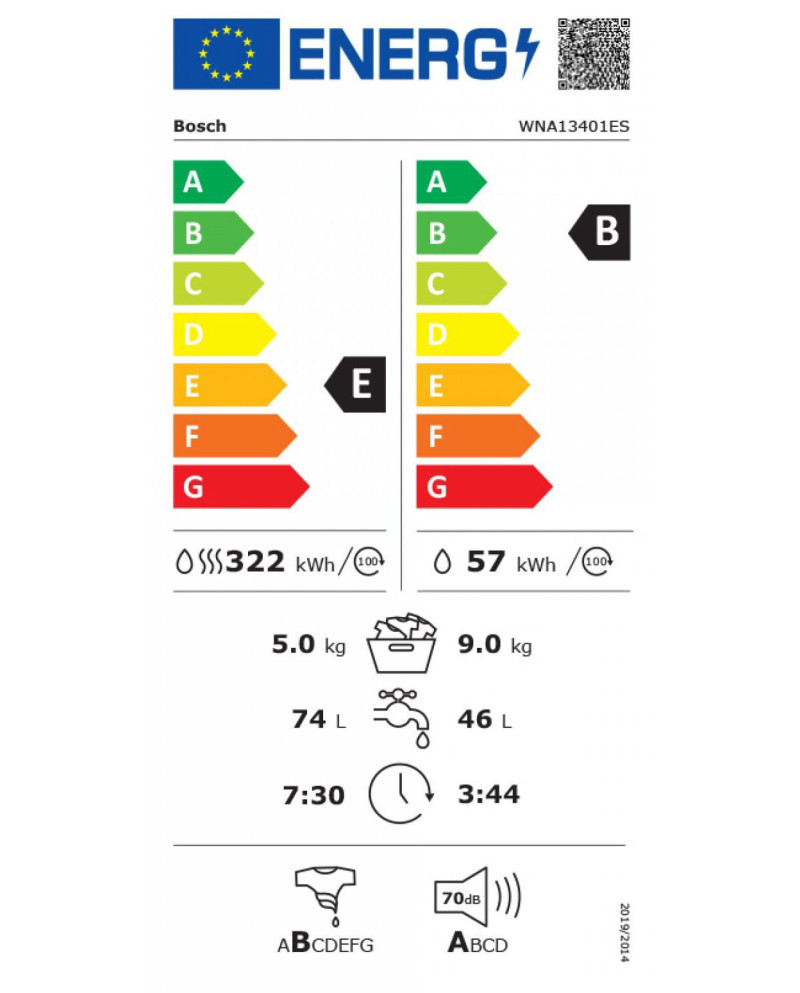 BOSCH MAQUINA LAVAR 9KG E SECAR 5KG 1400RT BRANCO E)