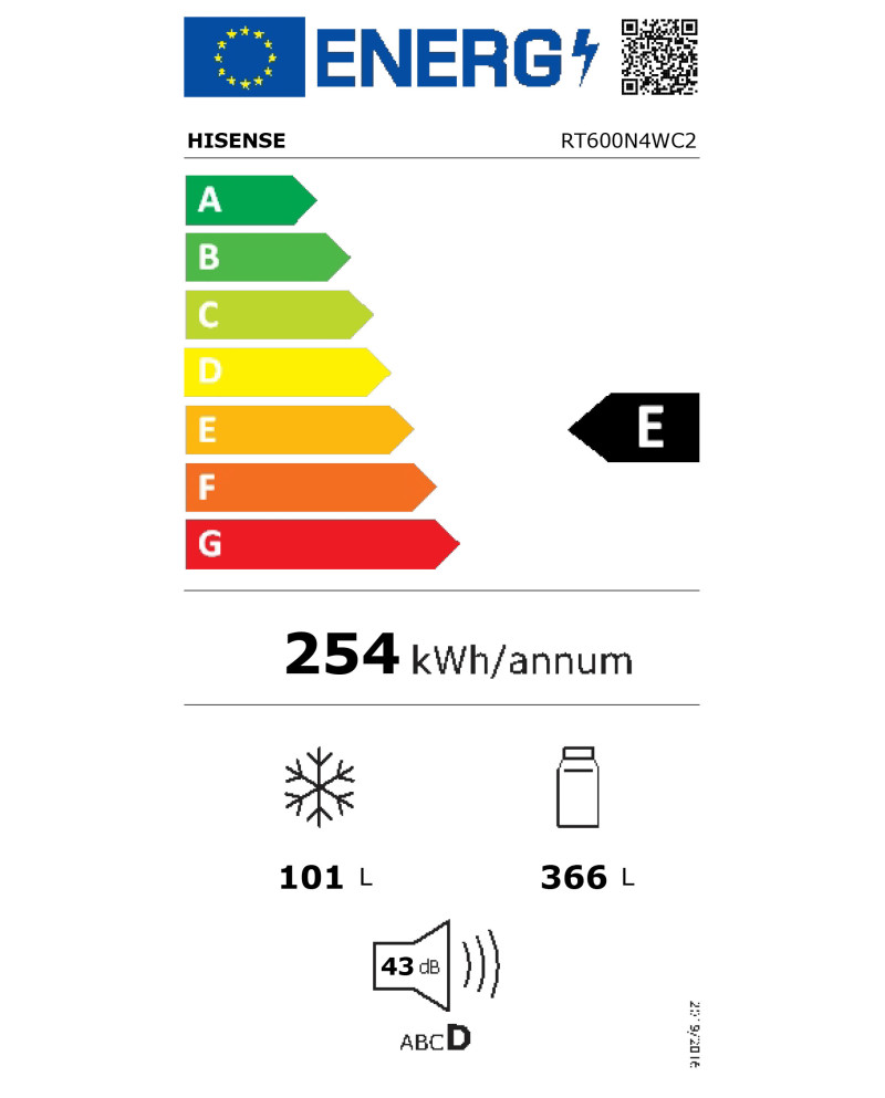 HISENSE FRIGORIFICO 2PT 1850X704X686 NF DA 467LT LK INOX (E)